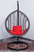 Modern Woven Hanging Egg Swing Chair with Plush Cushion